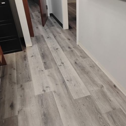commercial flooring in a hallway